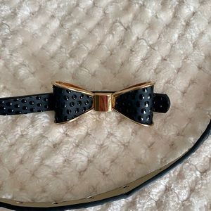 RETRO Black Polka Dot Bow Decorative Belt